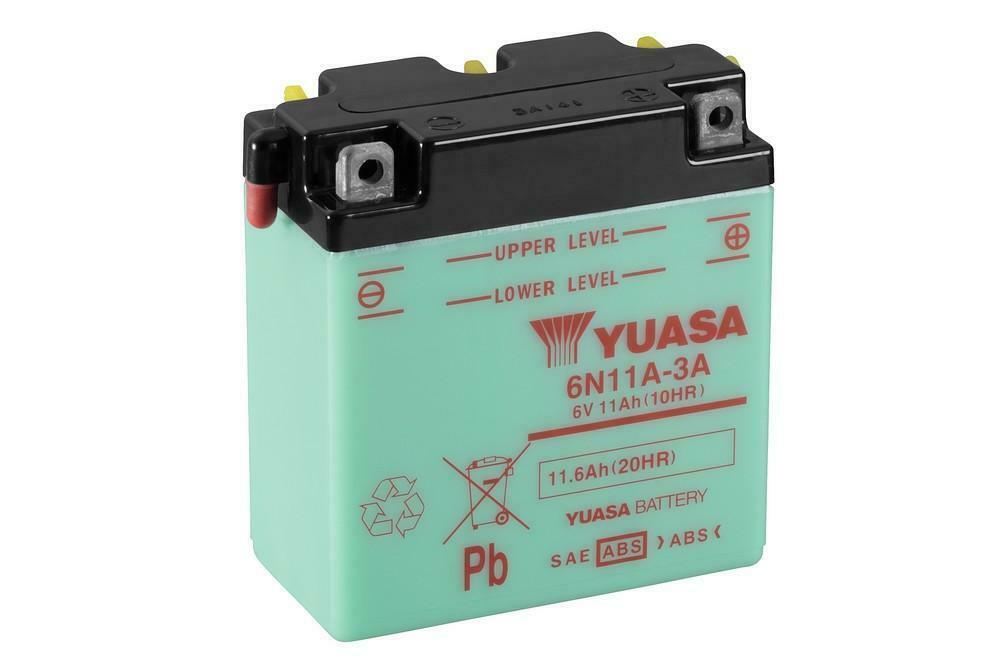 Batteria auto YUASA Moto 6N11A 3A /10HR PIOMBO 6V 11Ah